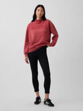Zwaar French Terry oversized sweatshirt met staande kraag