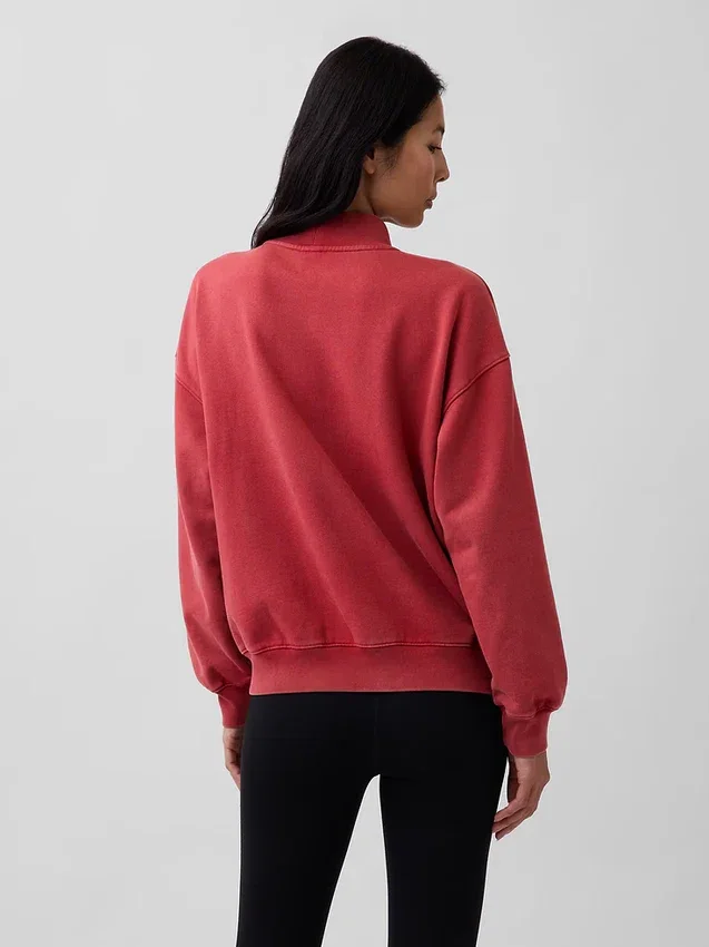 Zwaar French Terry oversized sweatshirt met staande kraag