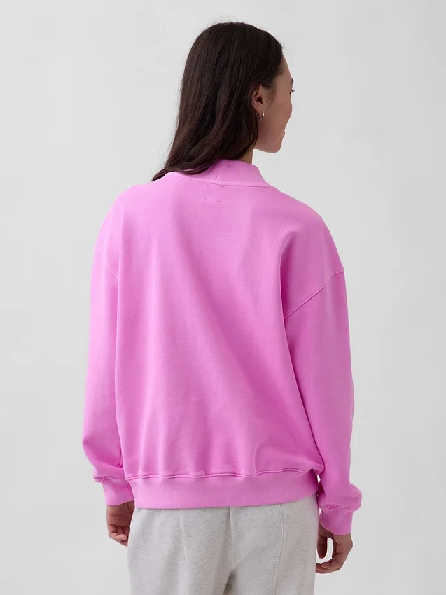 Zwaar French Terry oversized sweatshirt met staande kraag