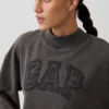 Zwaar French Terry oversized sweatshirt met staande kraag