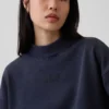 Zwaar French Terry oversized sweatshirt met staande kraag
