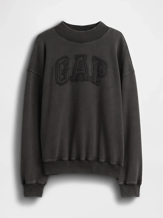 Zwaar French Terry oversized sweatshirt met staande kraag