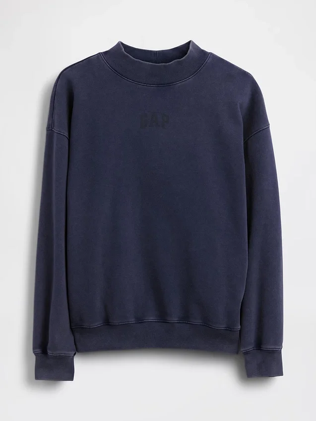 Zwaar French Terry oversized sweatshirt met staande kraag