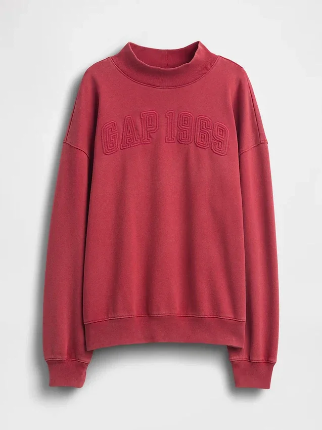 Zwaar French Terry oversized sweatshirt met staande kraag