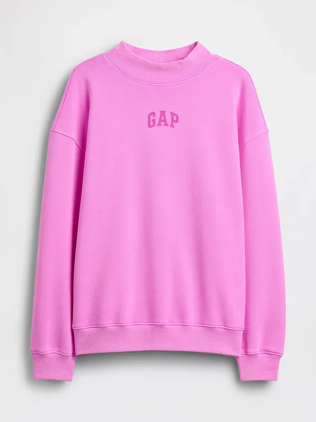 Zwaar French Terry oversized sweatshirt met staande kraag