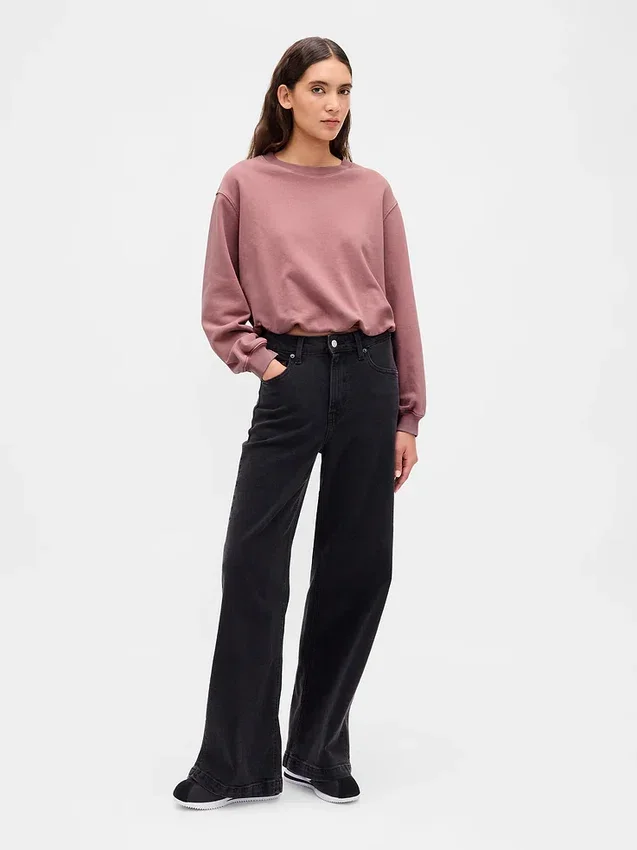 Zwaar French Terry-sweatshirt met bolle zoom
