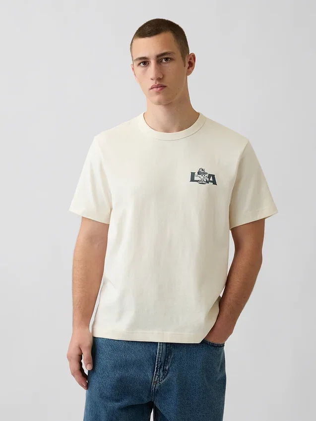 Zwaar, relaxed T-shirt met print
