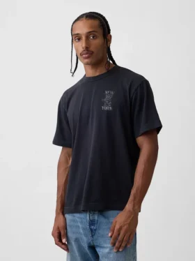 Zwaar, relaxed T-shirt met print