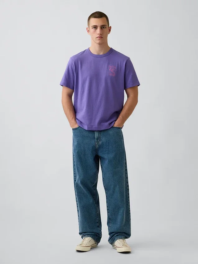 Zwaar, relaxed T-shirt met print