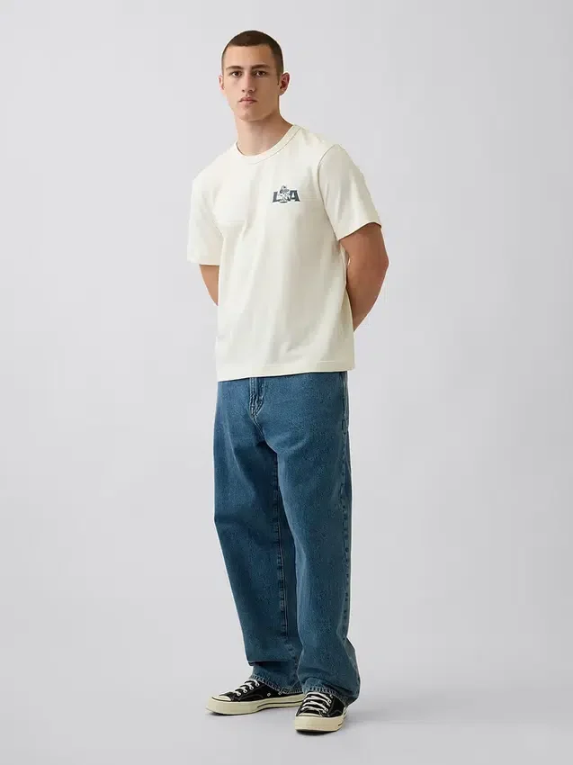Zwaar, relaxed T-shirt met print