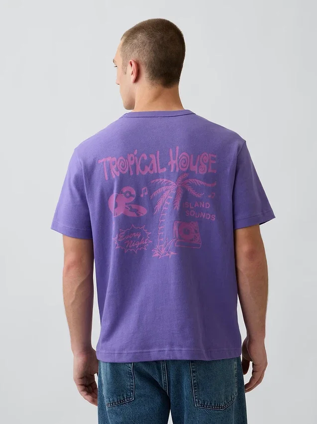 Zwaar, relaxed T-shirt met print