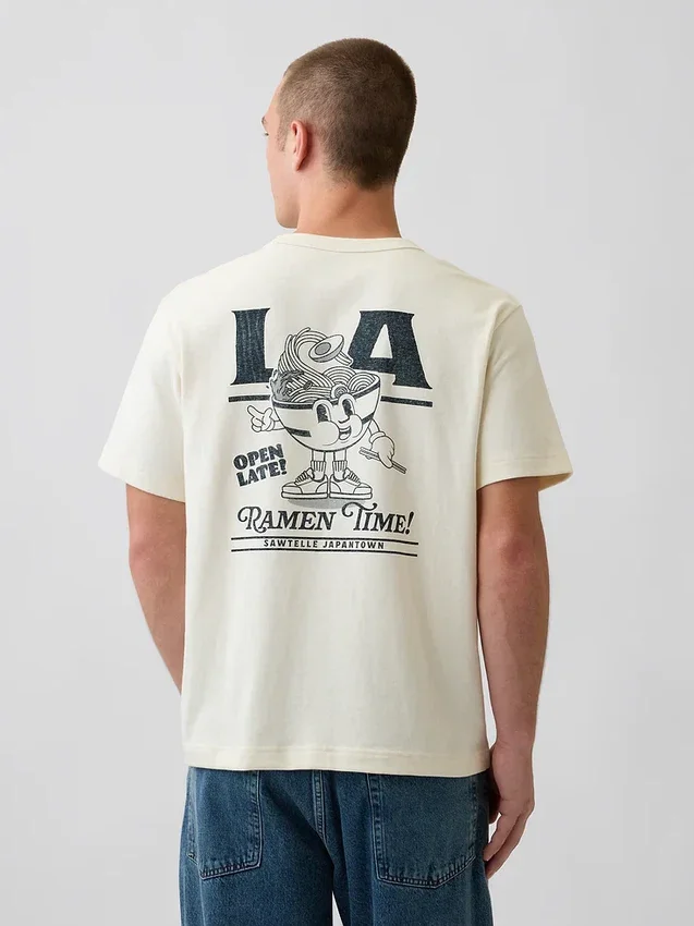Zwaar, relaxed T-shirt met print