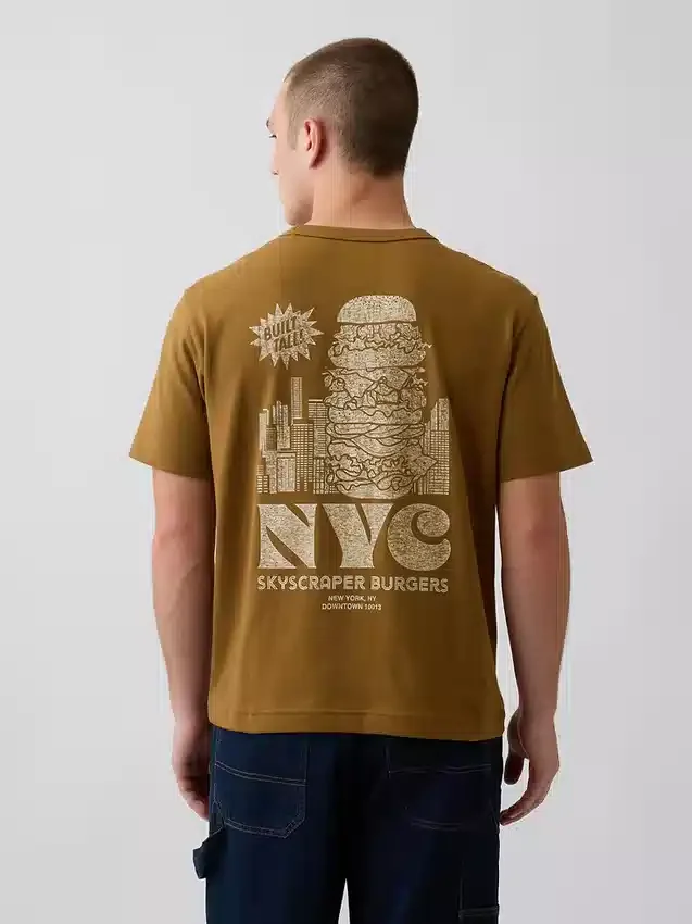 Zwaar, relaxed T-shirt met print
