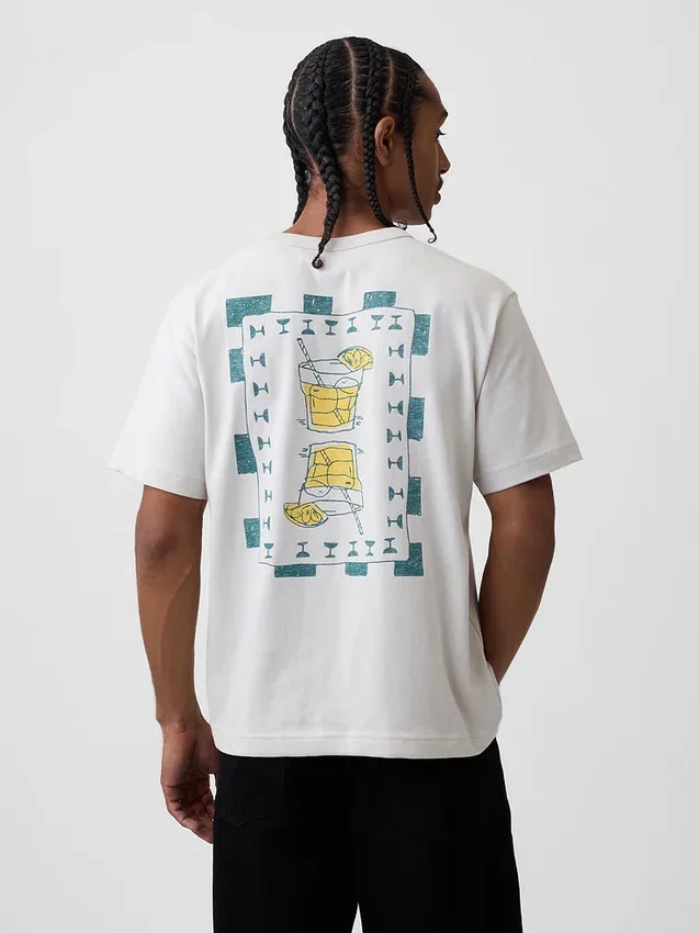 Zwaar, relaxed T-shirt met print