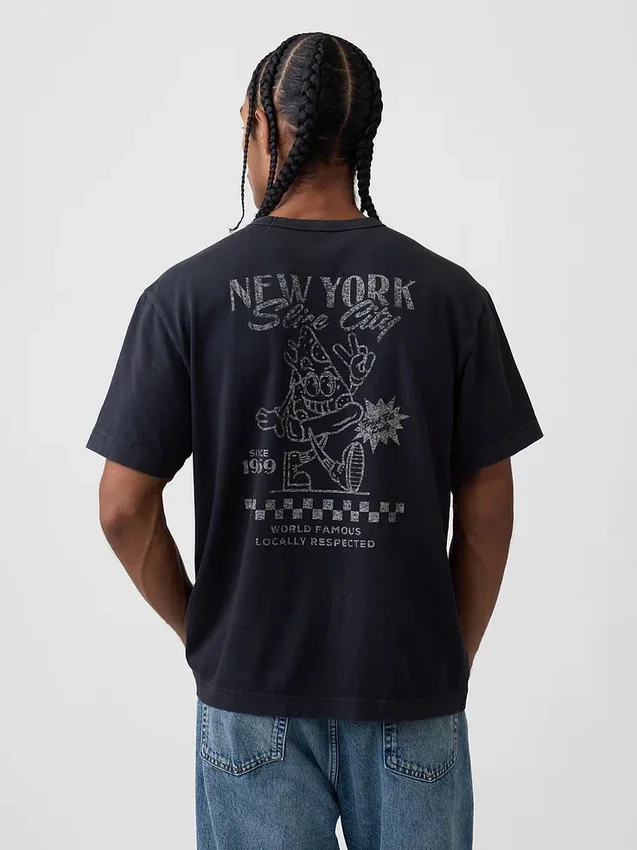 Zwaar, relaxed T-shirt met print
