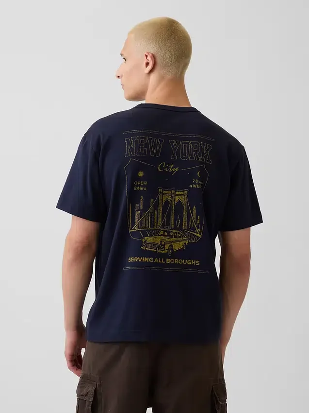 Zwaar, relaxed T-shirt met print