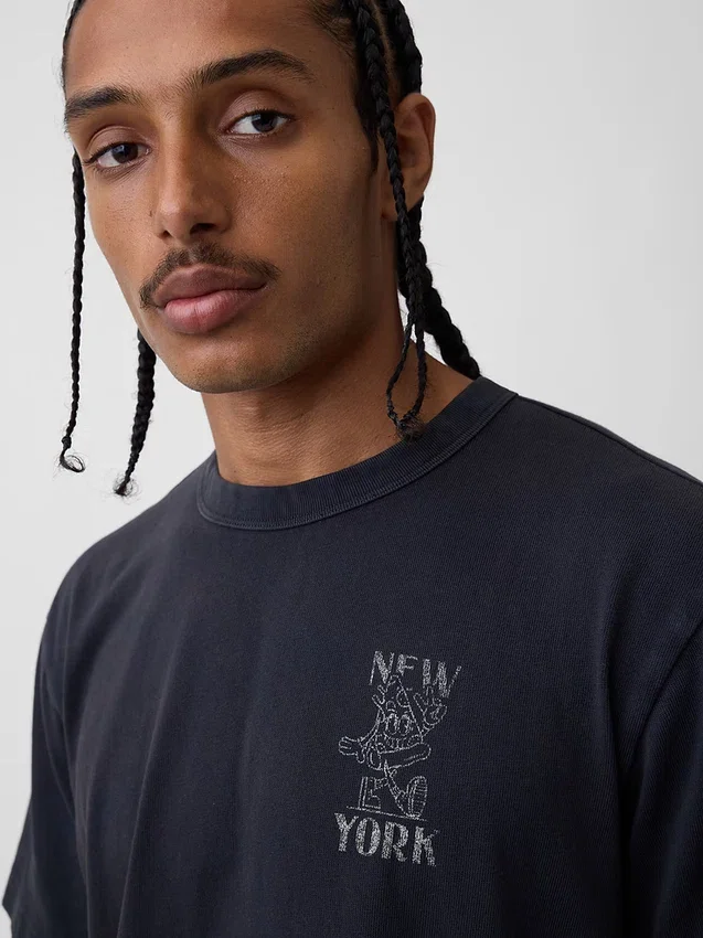 Zwaar, relaxed T-shirt met print
