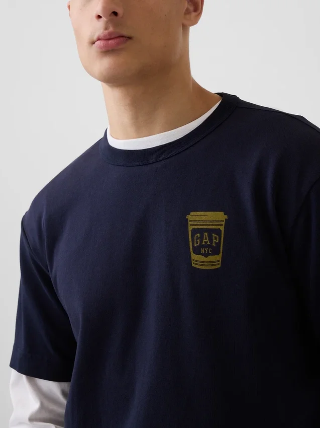 Zwaar, relaxed T-shirt met print