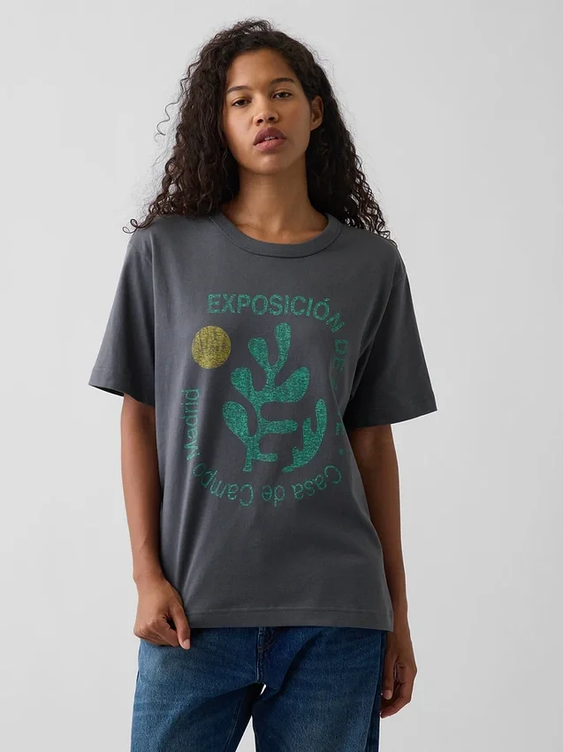 Zwaar, relaxed T-shirt met print