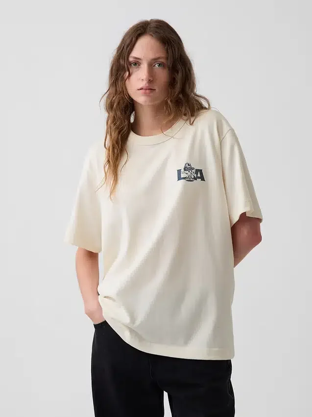 Zwaar, relaxed T-shirt met print