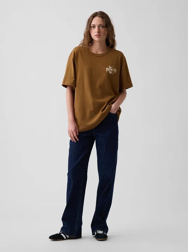 Zwaar, relaxed T-shirt met print