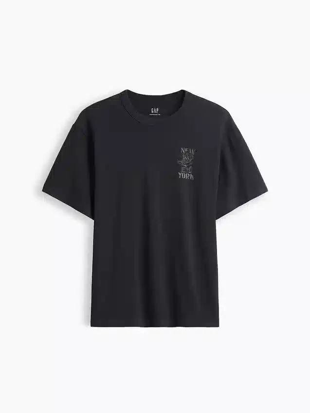 Zwaar, relaxed T-shirt met print