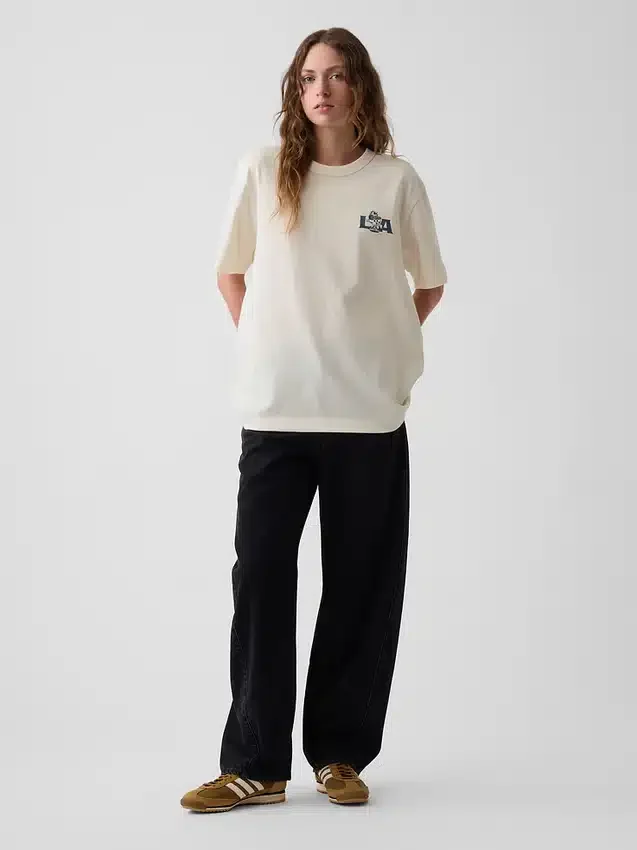 Zwaar, relaxed T-shirt met print