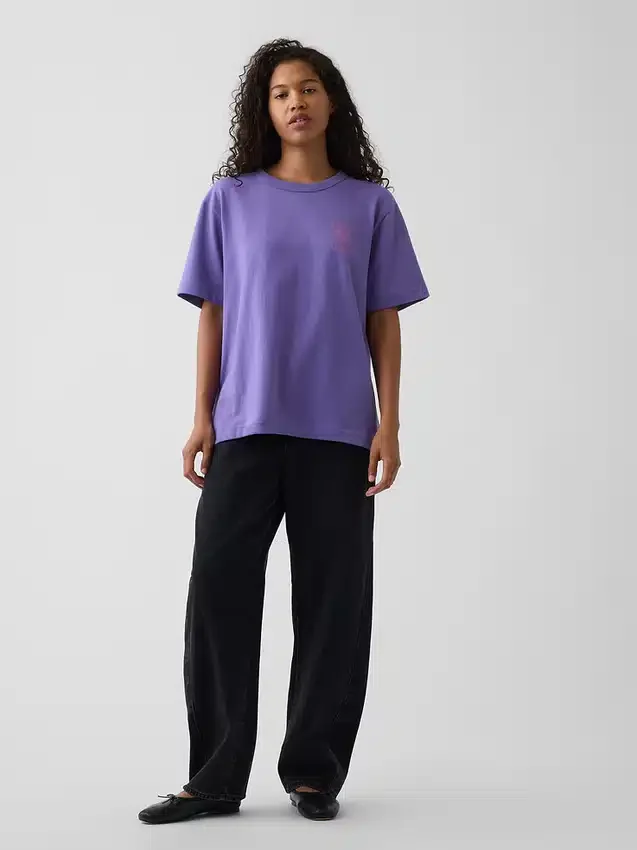 Zwaar, relaxed T-shirt met print