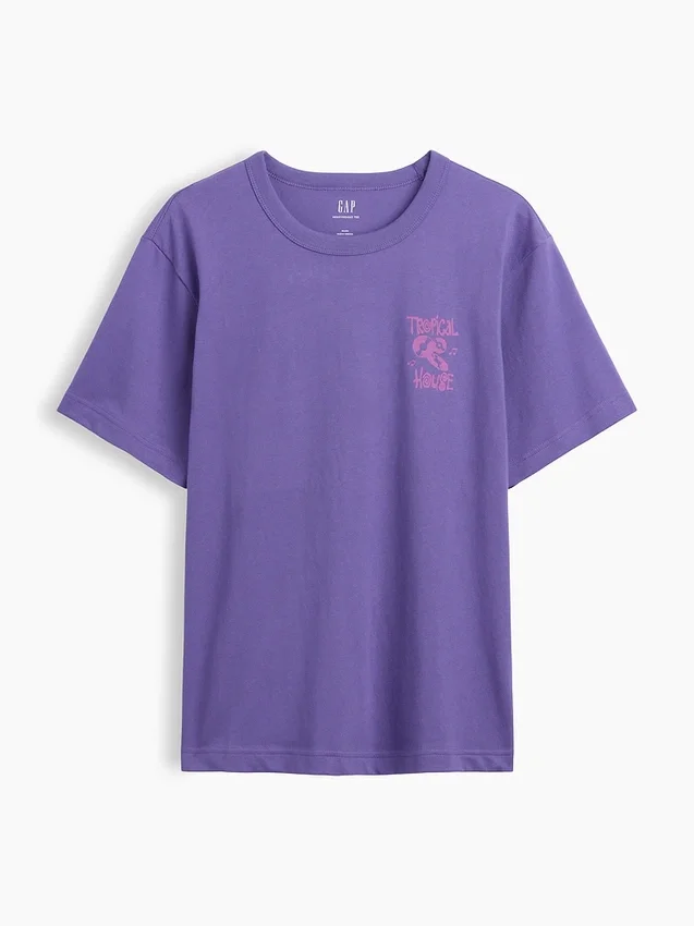 Zwaar, relaxed T-shirt met print