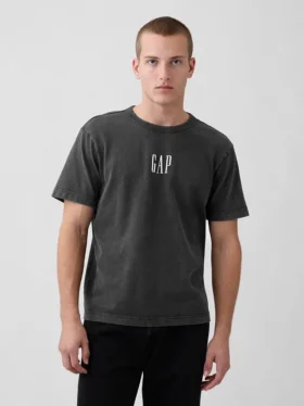 Zwaar T-shirt met logo en relaxte pasvorm
