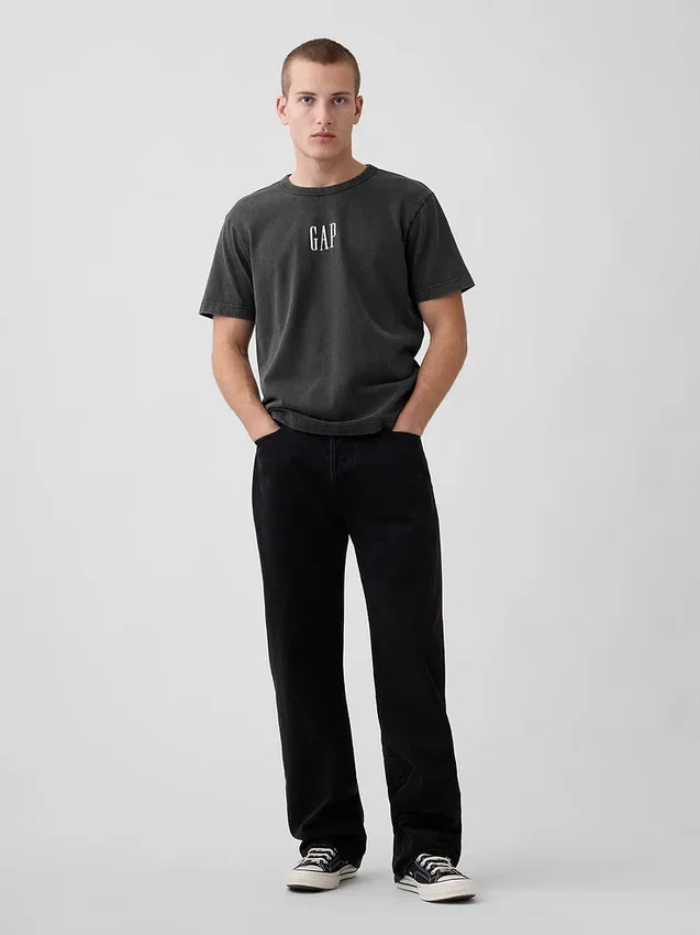 Zwaar T-shirt met logo en relaxte pasvorm