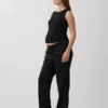 Zwangerschapskleding-broek van twill met onderbuikband