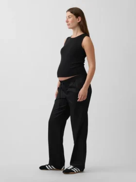 Zwangerschapskleding-broek van twill met onderbuikband