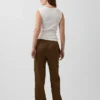 Zwangerschapskleding-broek van twill met onderbuikband