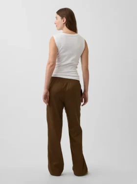 Zwangerschapskleding-broek van twill met onderbuikband