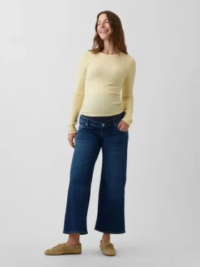 Zwangerschapskleding-Jeans met breed been en volledig paneel