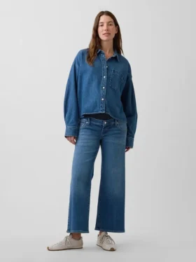 Zwangerschapskleding-Jeans met breed been en volledig paneel