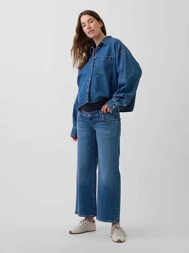 Zwangerschapskleding-Jeans met breed been en volledig paneel