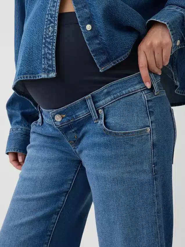 Zwangerschapskleding-Jeans met breed been en volledig paneel