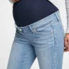 Zwangerschapskleding met echte tailleband, volledig paneel en versleten details, skinny, enkellengte