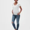 Zwangerschapskleding met versleten look en volledig paneel