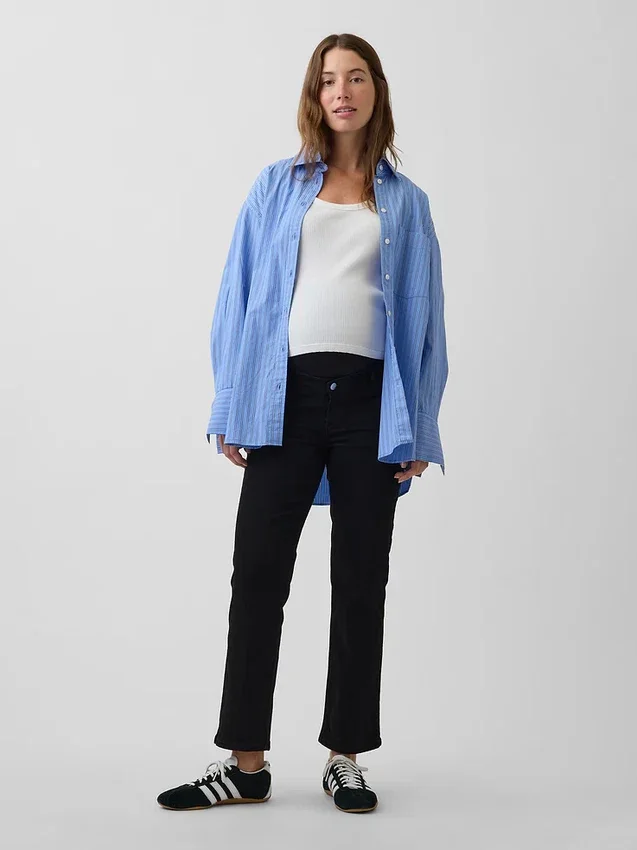 Zwangerschapskleding met volledig paneel, '90s slim straight crop