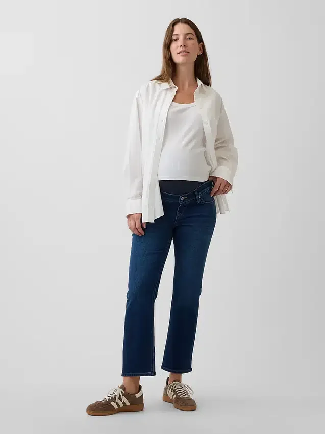 Zwangerschapskleding met volledig paneel, '90s slim straight crop