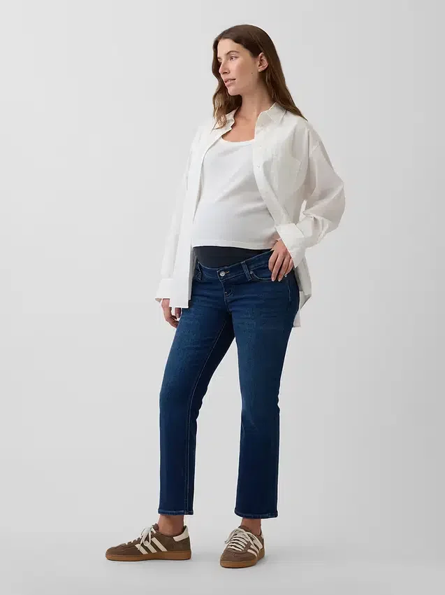 Zwangerschapskleding met volledig paneel, '90s slim straight crop