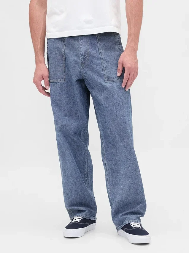 Zware chambray baggy Jeans
