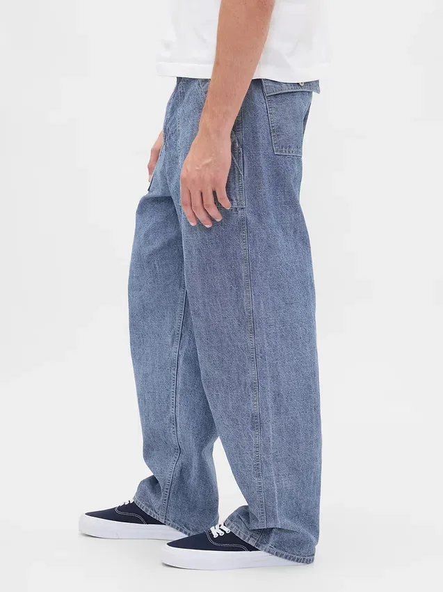Zware chambray baggy Jeans