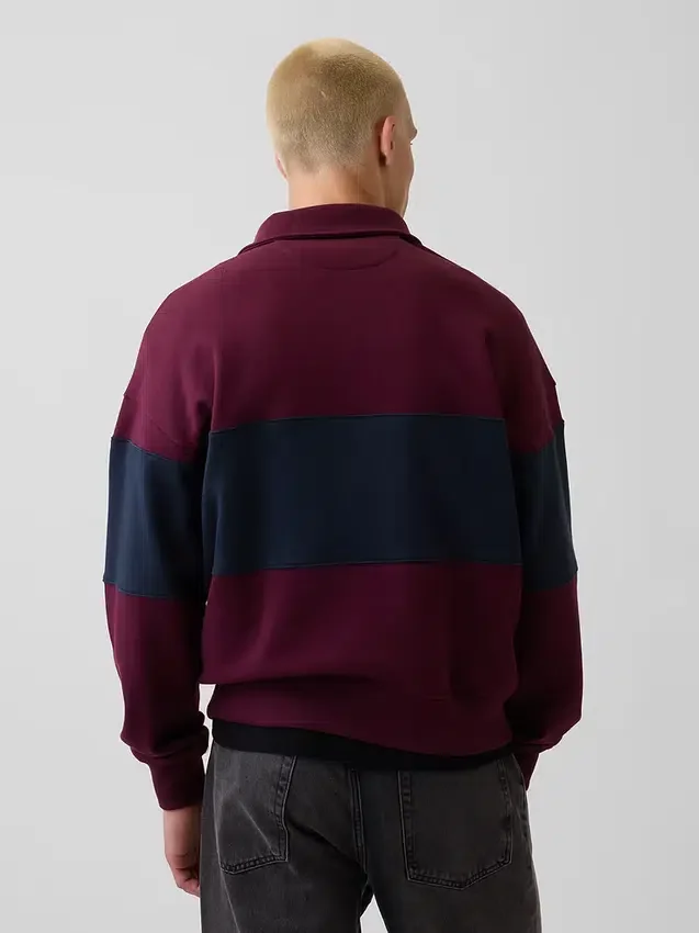 Zware oversized gestreepte pullover met halve rits