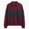Zware oversized gestreepte pullover met halve rits