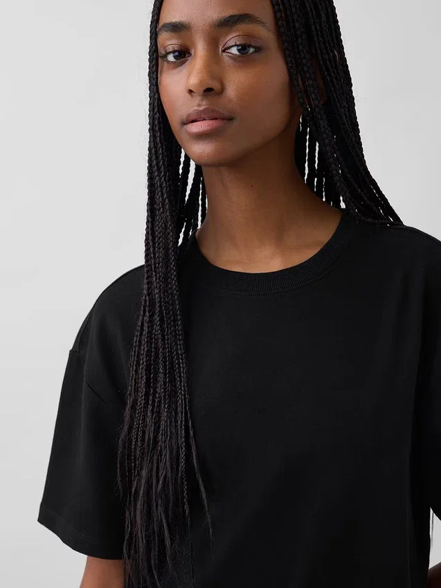 Zware, oversized maxi-T-shirtjurk