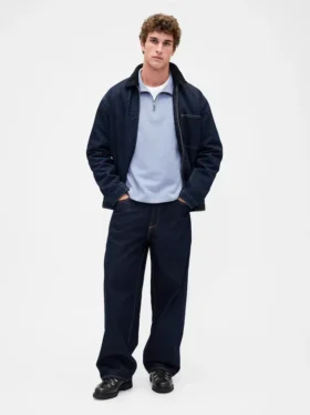 Zware oversized pullover met kwartrits
